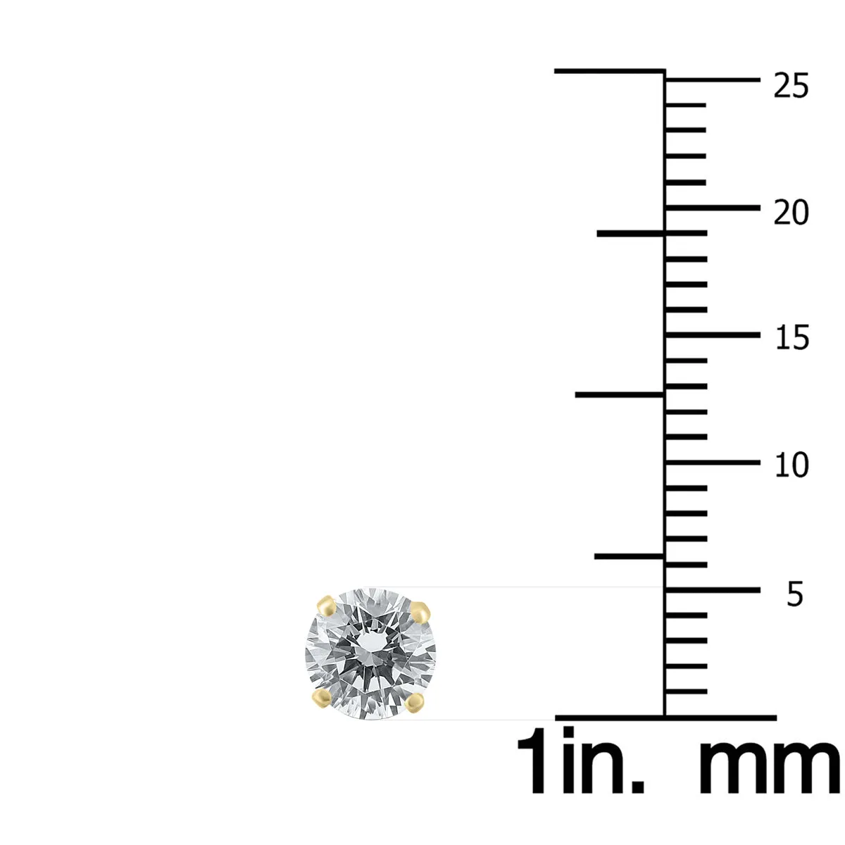 1 Carat Tw Diamond Solitaire Stud Earrings In 14K Yellow Gold (I-J Color, Si2-Si3 Clarity)