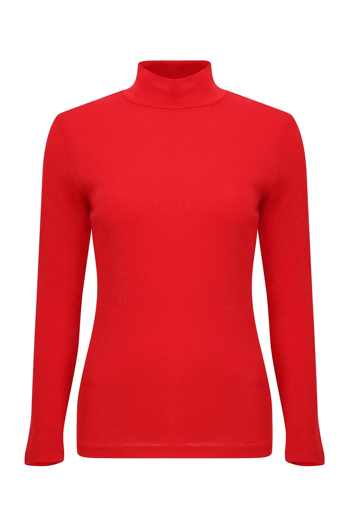 100% Merino Turtle neck Top | RED | 6512ZR