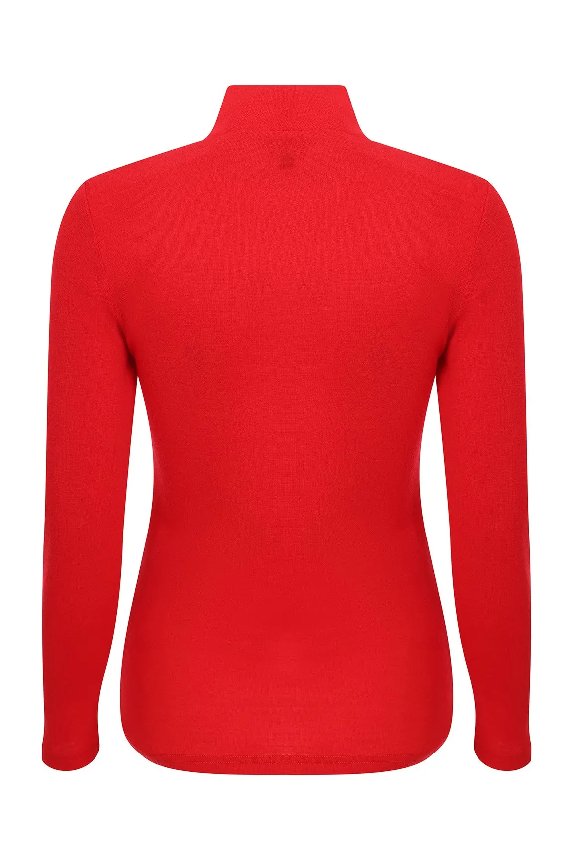 100% Merino Turtle neck Top | RED | 6512ZR