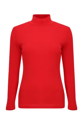 100% Merino Turtle neck Top | RED | 6512ZR