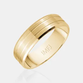 10K Matte Finish Double Line Wedding Band