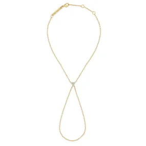 14k Prong Diamond Trio Hand Chain