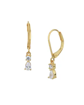 18kt Gold Plated Dangling Solitaire Drop Earring for women