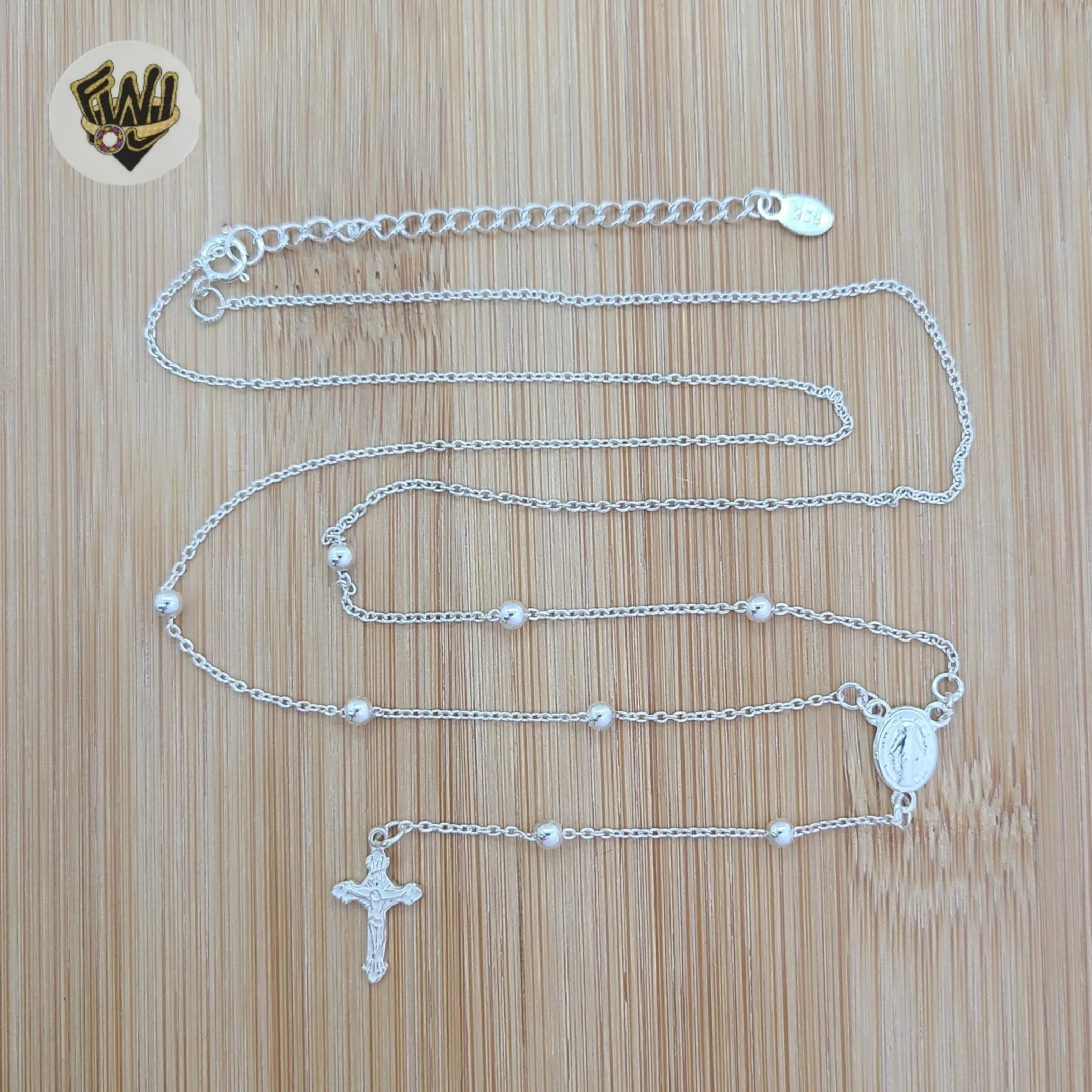 (2-2302) 925 Sterling Silver - Miraculous Rosary Necklace - 20