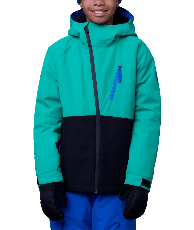 686 Youth Hydra Insulated Snowboard Jacket Greenery Colourblock 2024