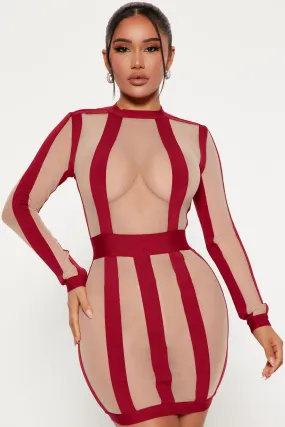 A Lil Scandalous Mesh Mini Dress - Red