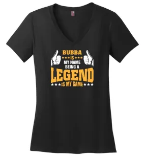 Abuelo Is My Name Being A Legend Is My Game Ladies V-Neck