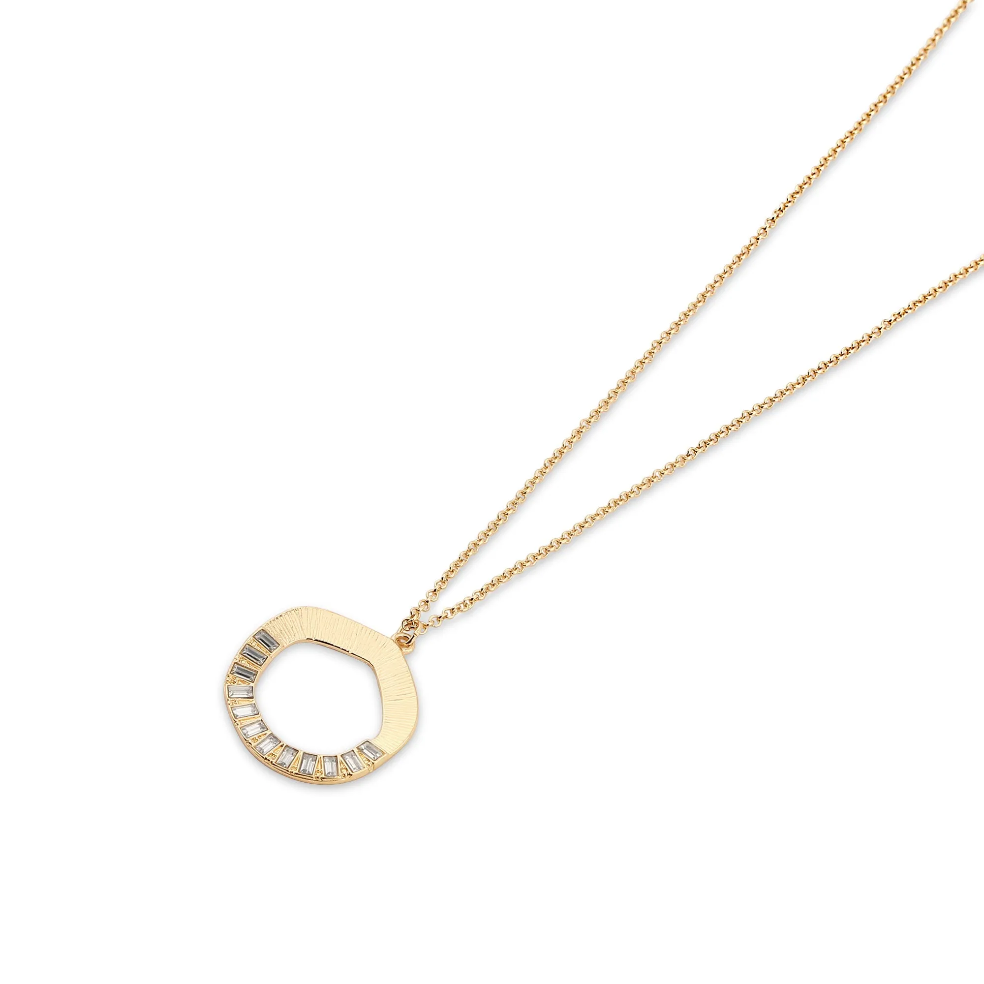 Accessorize London Women's Textured Circle Long Pendant Set