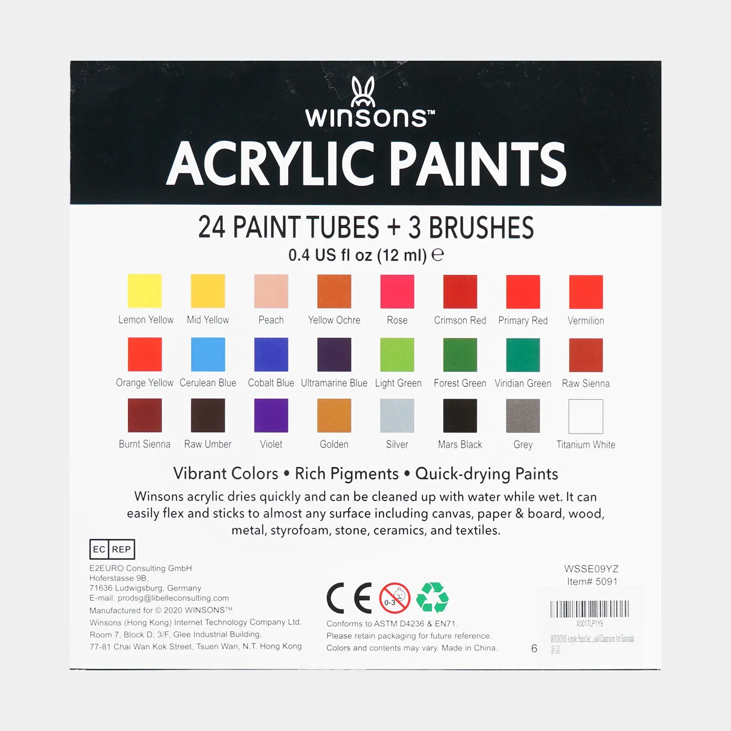 Acrylic Paints 24 Color For Kids