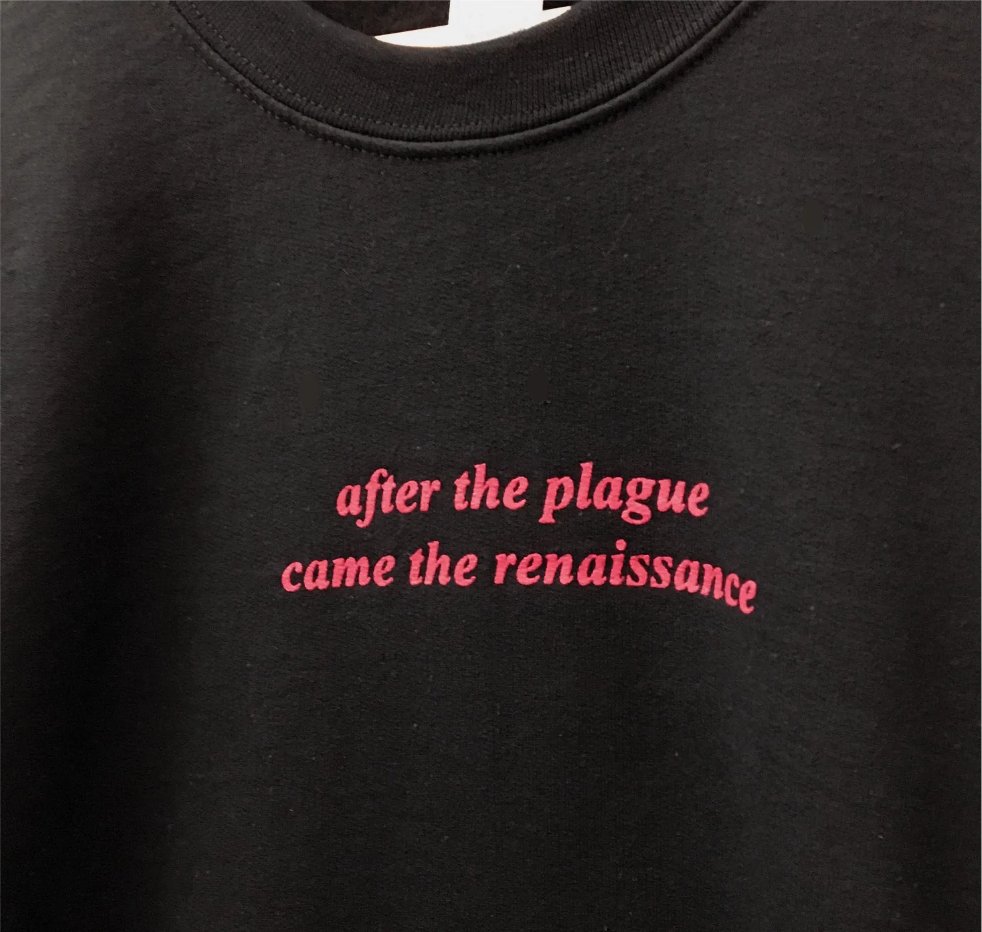 After the Plague Came the Renaissance Black Graphic Unisex Crewneck Sweatshirt