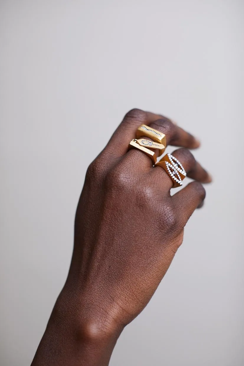 Ankh Charm Ring in Vermeil Gold