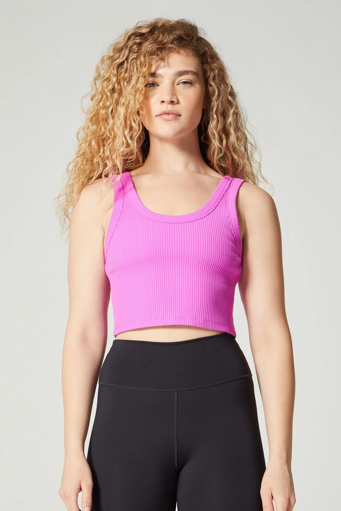 Anna Cropped Tank Stretch Rib Orchid