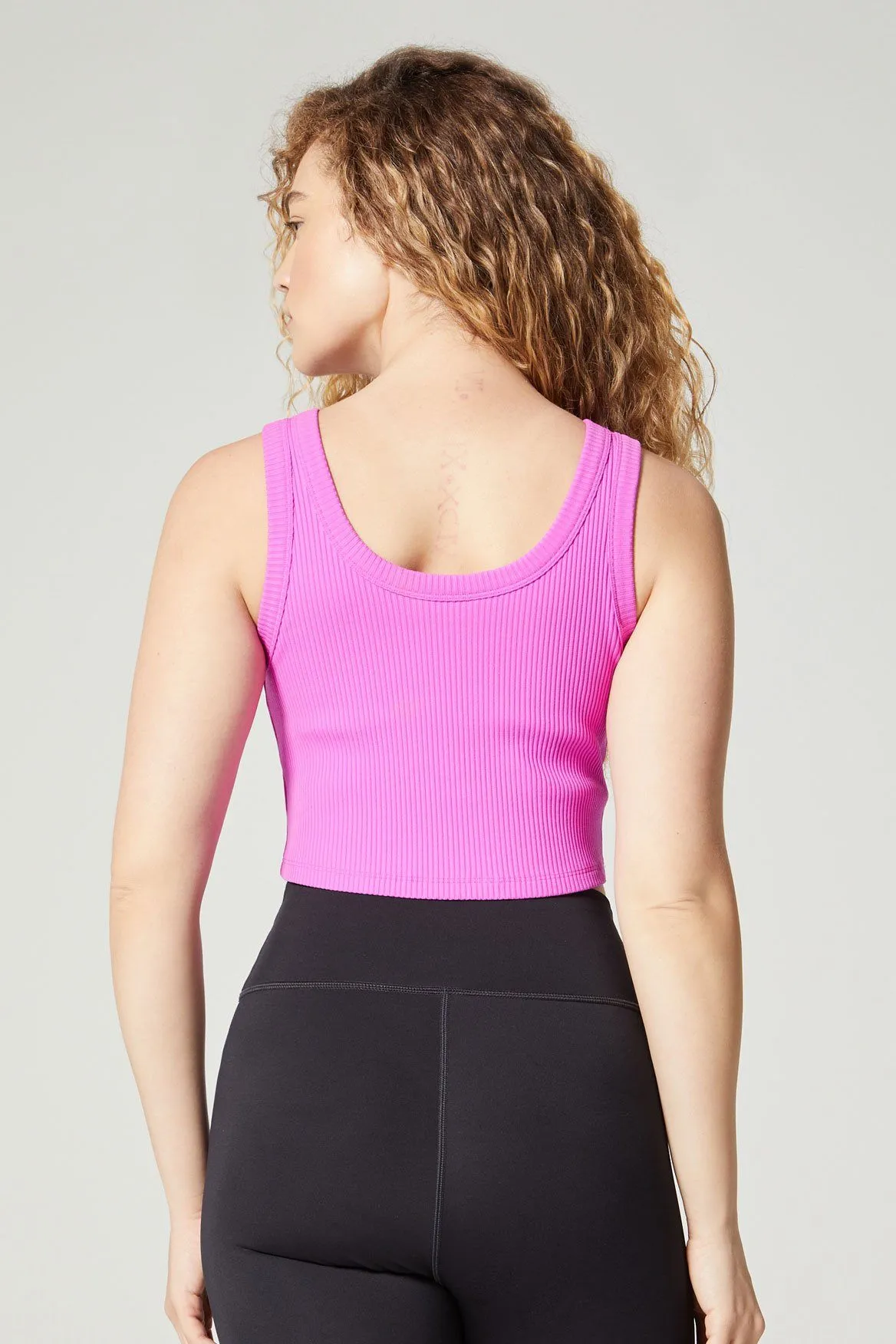 Anna Cropped Tank Stretch Rib Orchid