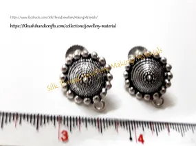 Antique Silver Circular Stud/studs -ST12