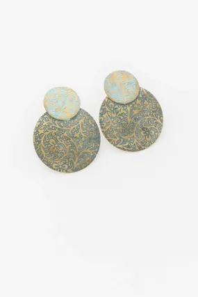 Aqua Medallion Earrings