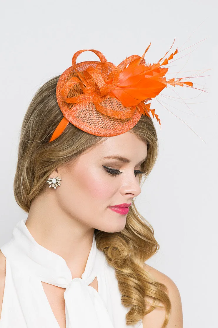 Arianna Fascinator - Orange