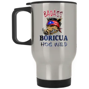 Badass Boricua Hog Wild Stainless Travel Mug