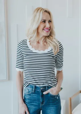 Bailey Striped Square Neck Top