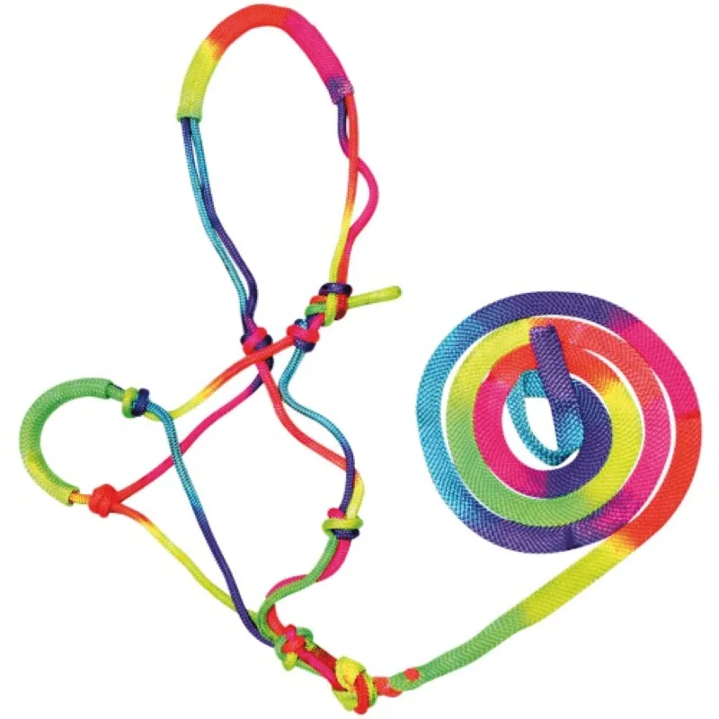 Bambino Knotted Rainbow Pony Halter & Lead Set (BAM2200)