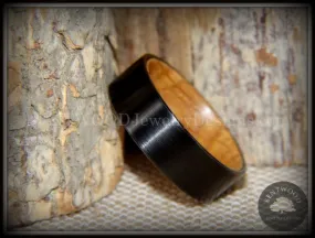 Bentwood Ring - Rugged & Refined Whiskey Oak and Tungsten Carbide Black