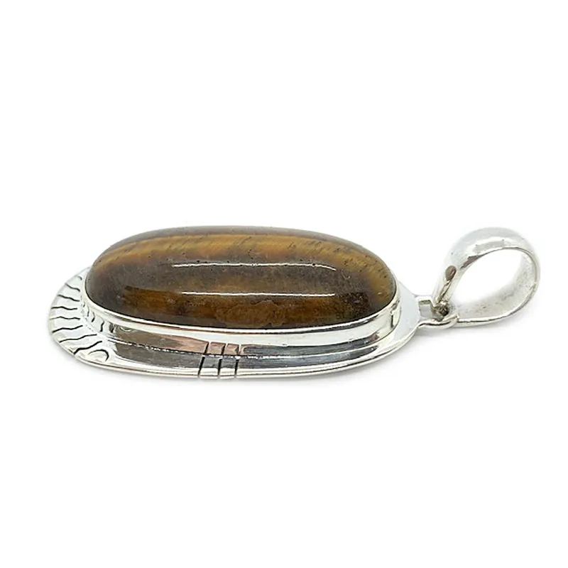 Bhanji Tiger Eye Oval Pendant