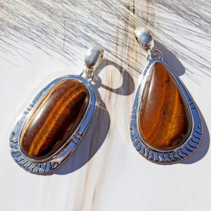 Bhanji Tiger Eye Oval Pendant