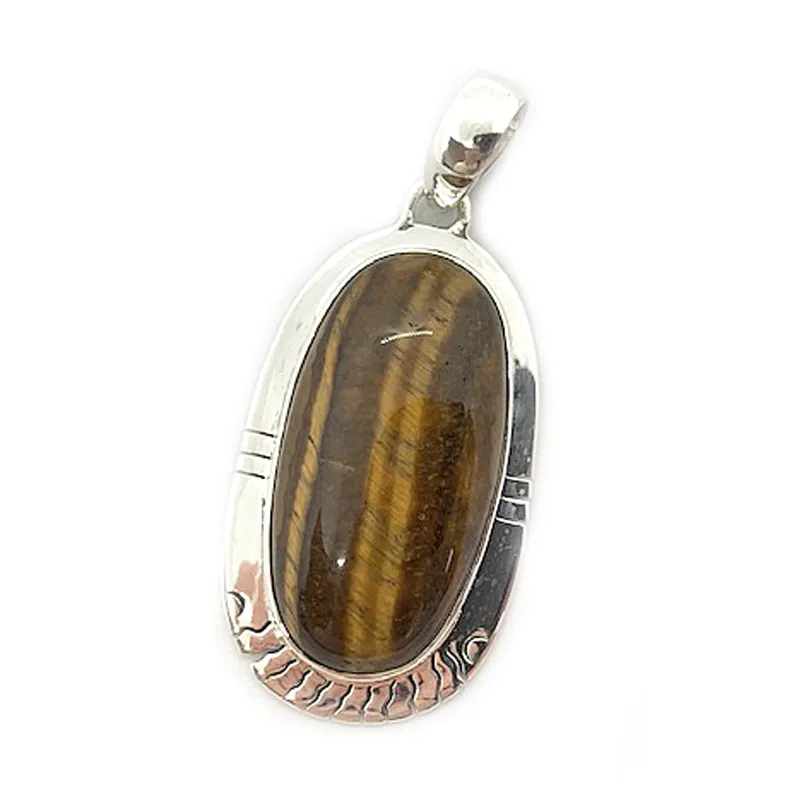 Bhanji Tiger Eye Oval Pendant