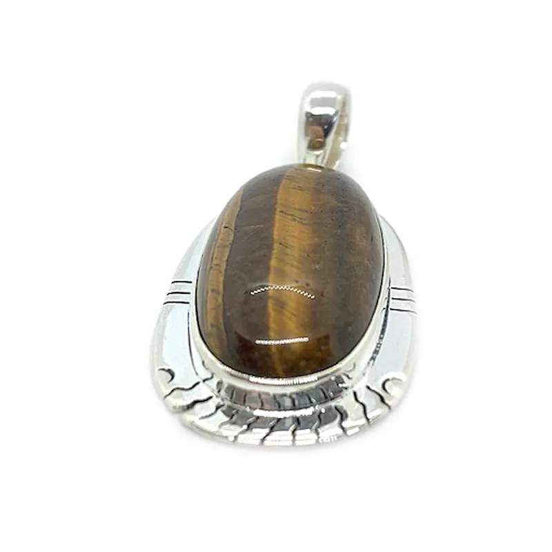 Bhanji Tiger Eye Oval Pendant