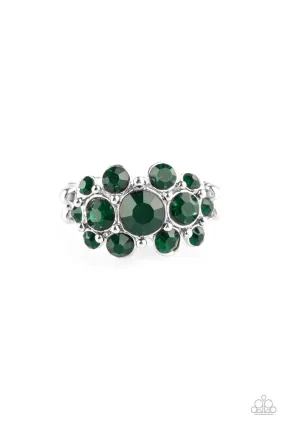 Billion Dollar Bombshell Emerald Green Rhinestone Ring - Paparazzi Accessories