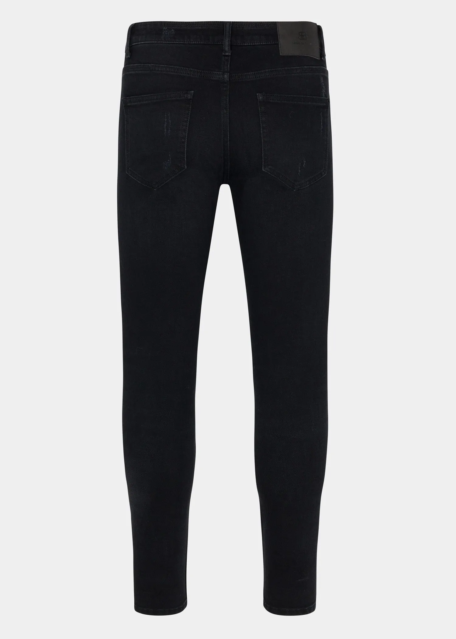 Black Distressed Slim Fit Jeans