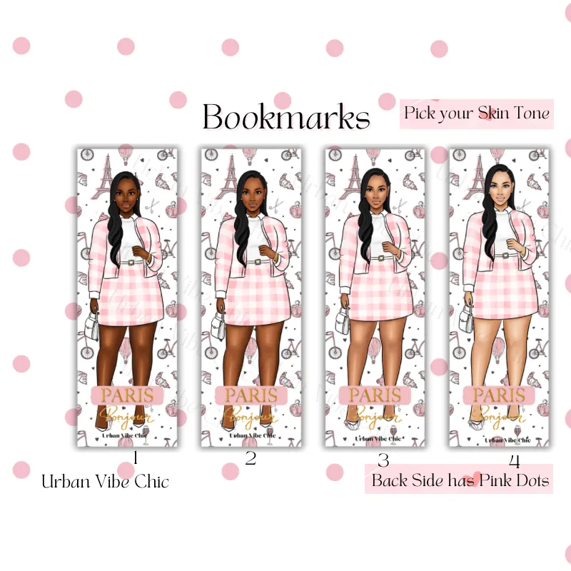 Black Girl Bookmarks -Pink Paris Classy