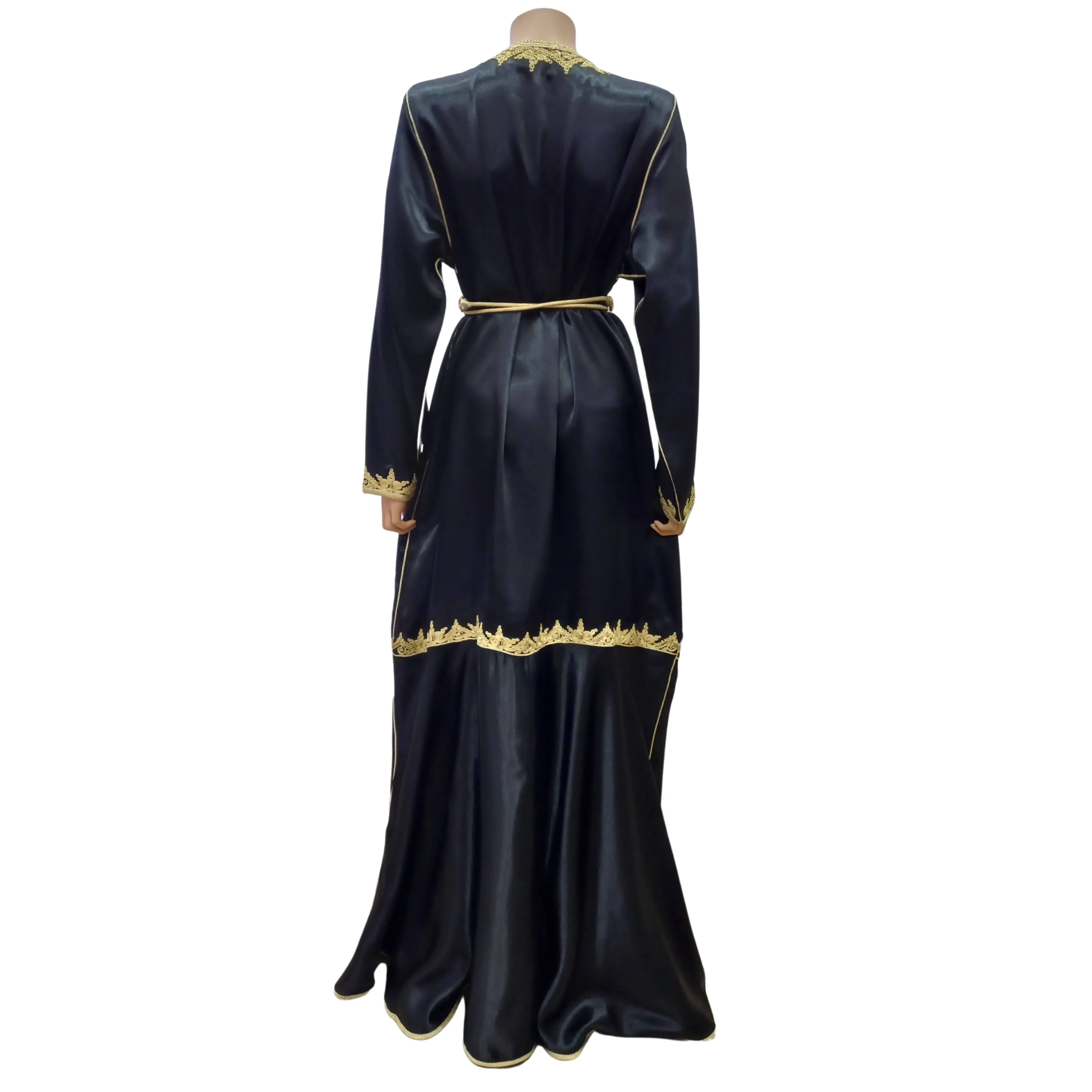 Black Satin Kaftan