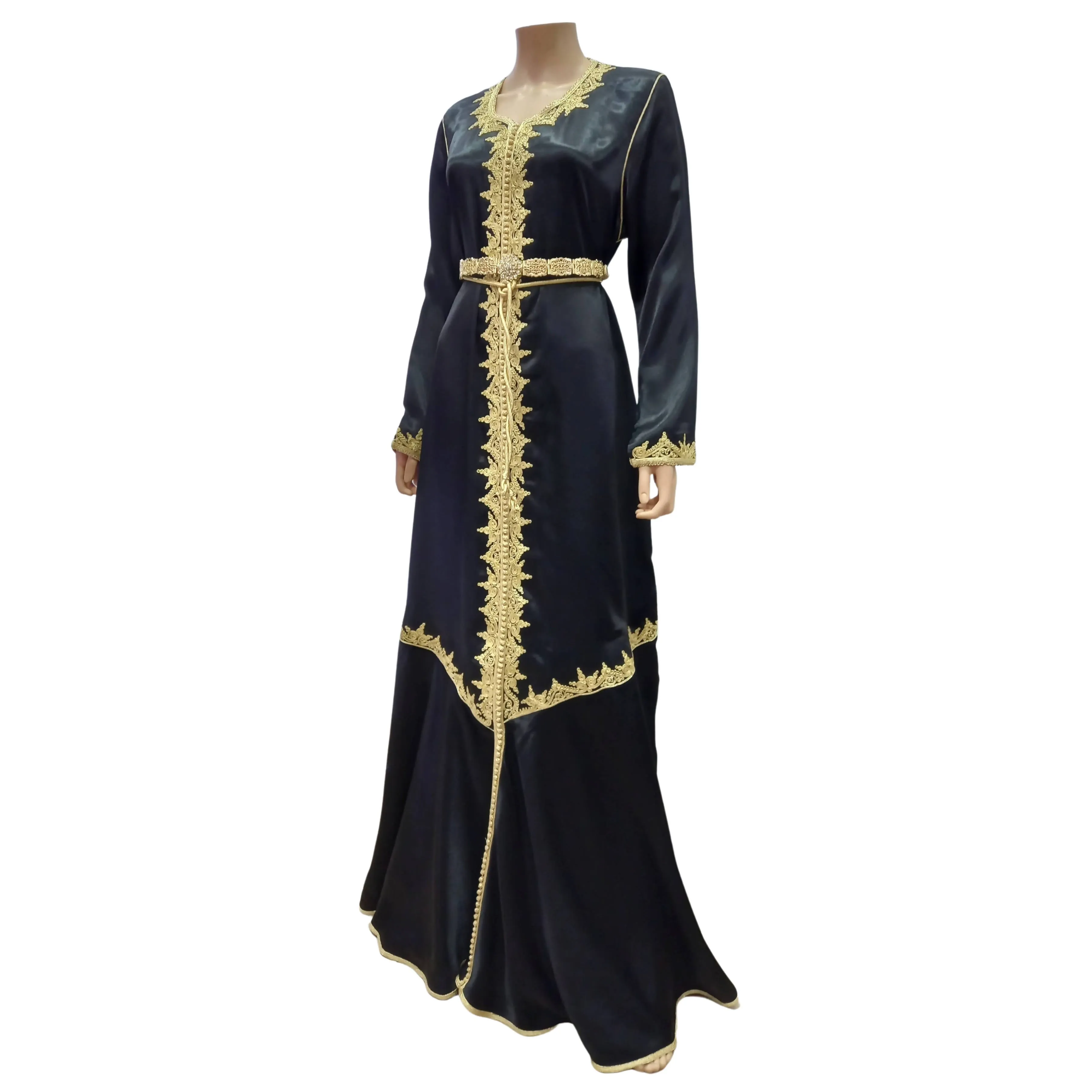 Black Satin Kaftan