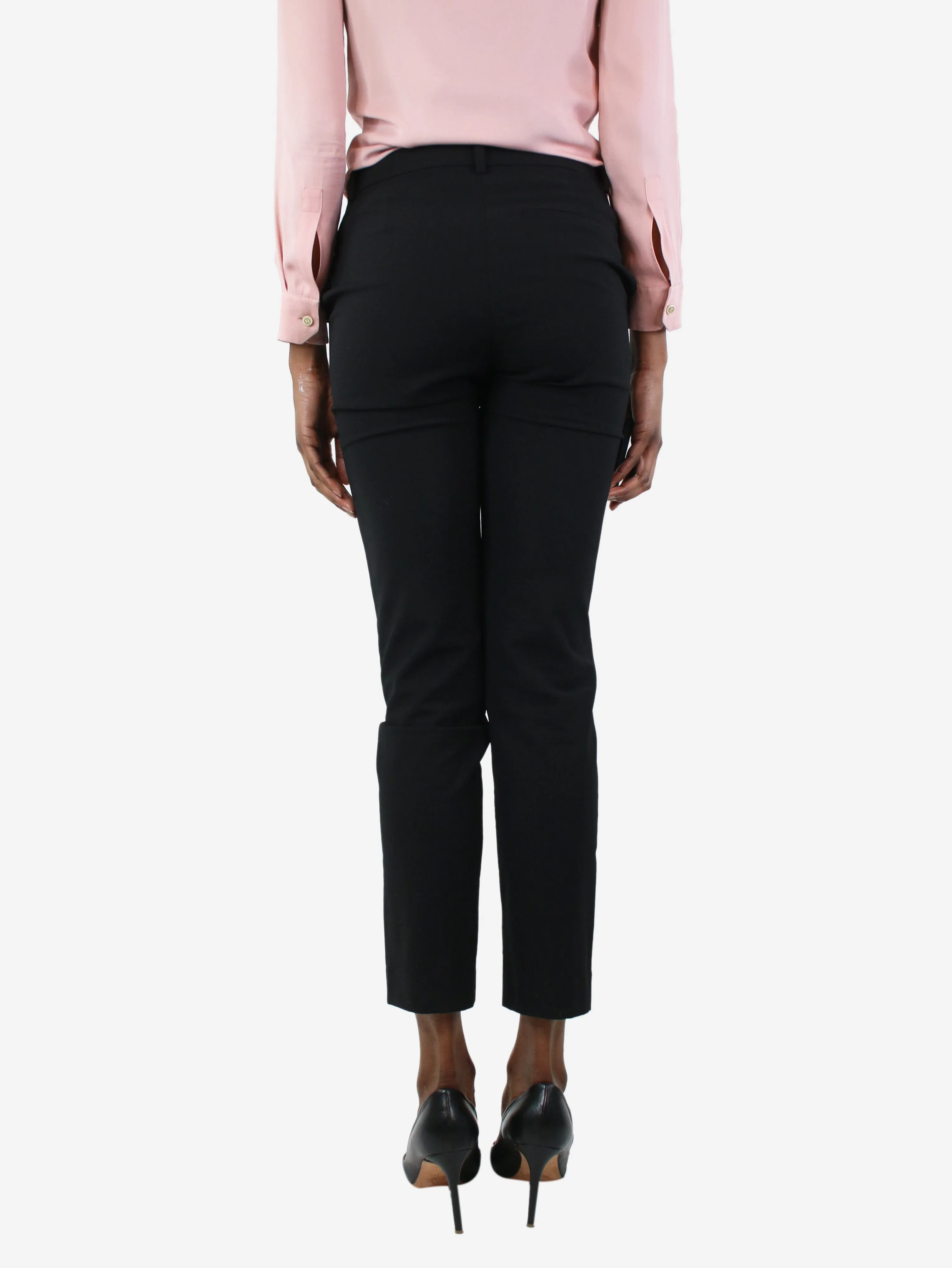 Black straight-leg trousers - size UK 4