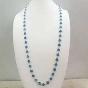 Blue Agate Jeweled Chain Necklace