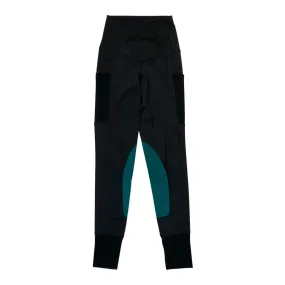 BOTORI 'Kate' Riding Tights in Black/Aqua - Women's 2XS