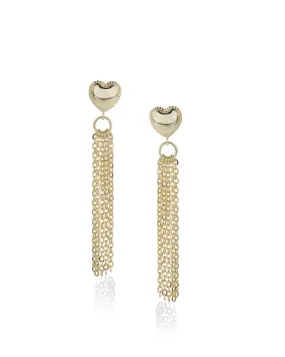 Carlton London Gold Plated Taselled Heart Drop Earring For Women