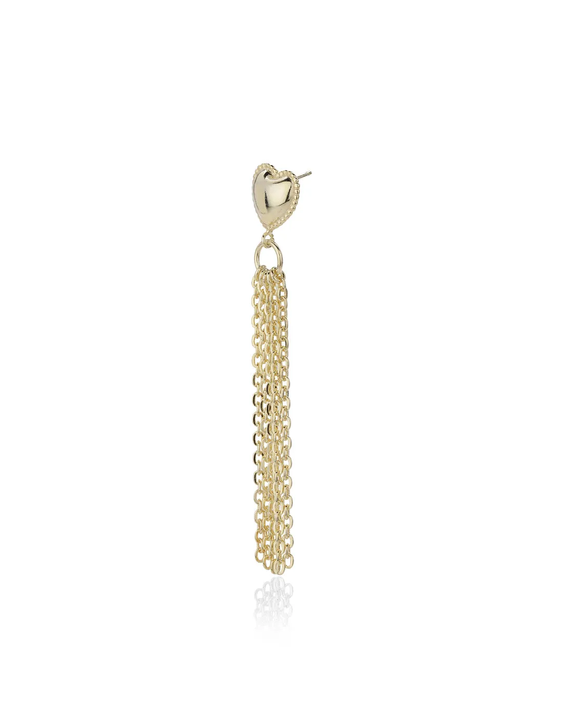 Carlton London Gold Plated Taselled Heart Drop Earring For Women