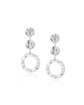 Carlton London Rhodium Plated Circular Drop Earring For Women