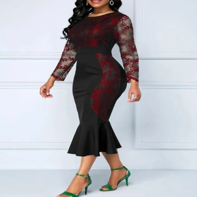 Casual Plus Size Slim Office Bodycon Dress