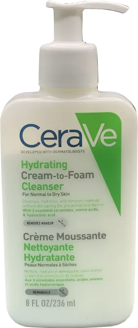 Cerave Hydrating Cream-to-foam Cleanser With Amino Acids For Normal 236ML