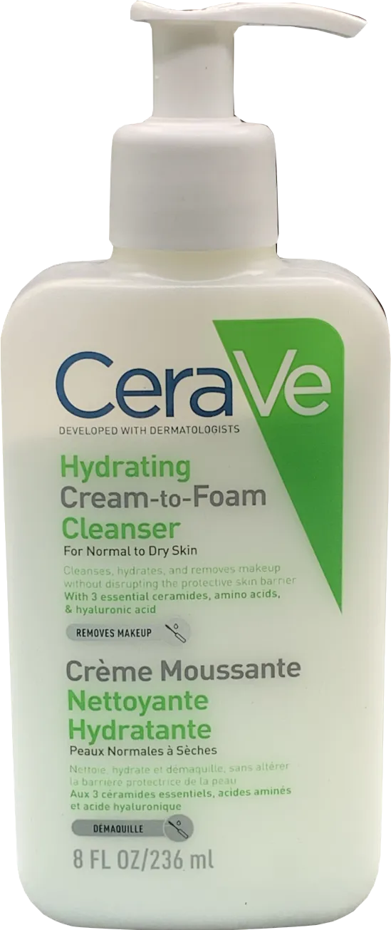 Cerave Hydrating Cream-to-foam Cleanser With Amino Acids For Normal 236ML