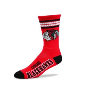 Chicago blackhaw Men NHL Stripe Socks 504 (Red Black)