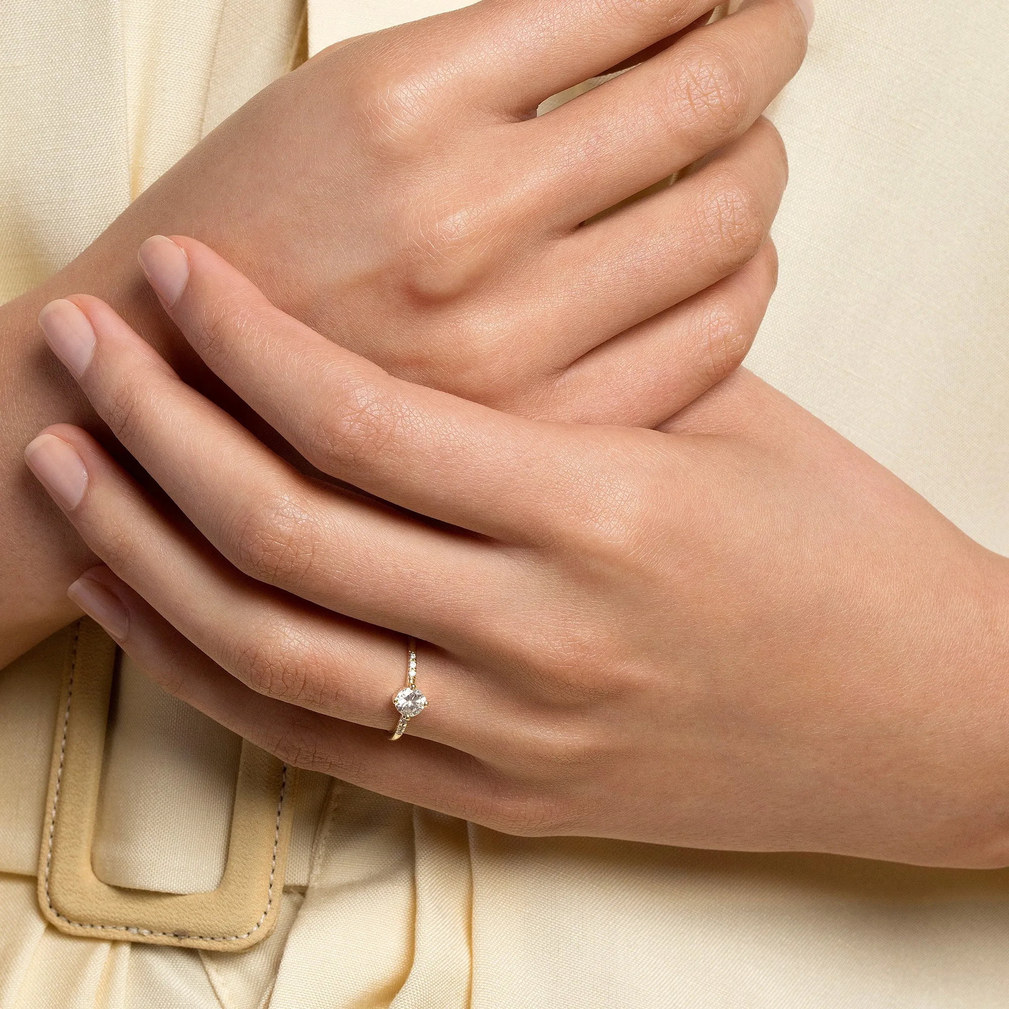 Compass Rose Ring - White Diamond