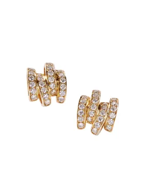 Diamond Row Stud Earrings