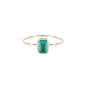 Emerald Cut Emerald Wisp Ring