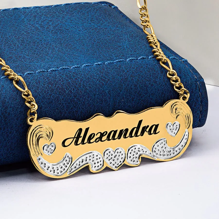 Engraved Nameplate Necklace Alexandra