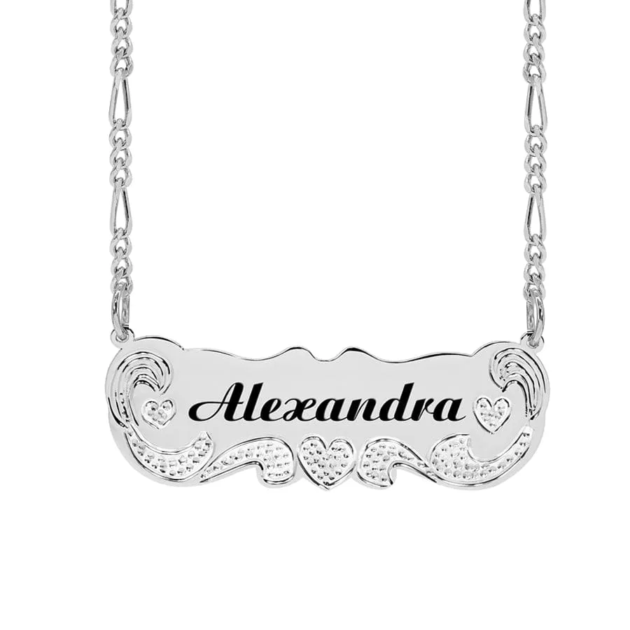 Engraved Nameplate Necklace Alexandra