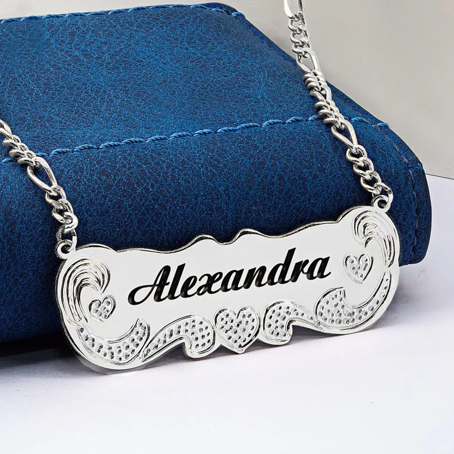 Engraved Nameplate Necklace Alexandra