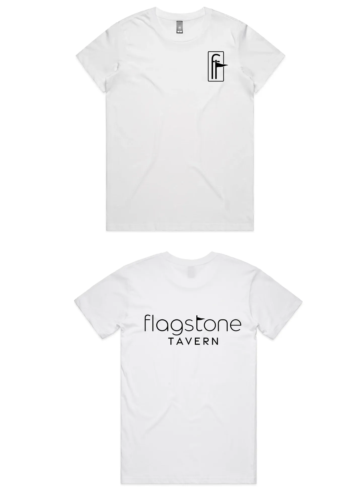 Flagstone - Miller MENS Premium Crew Neck T-Shirt White with Flagstone print